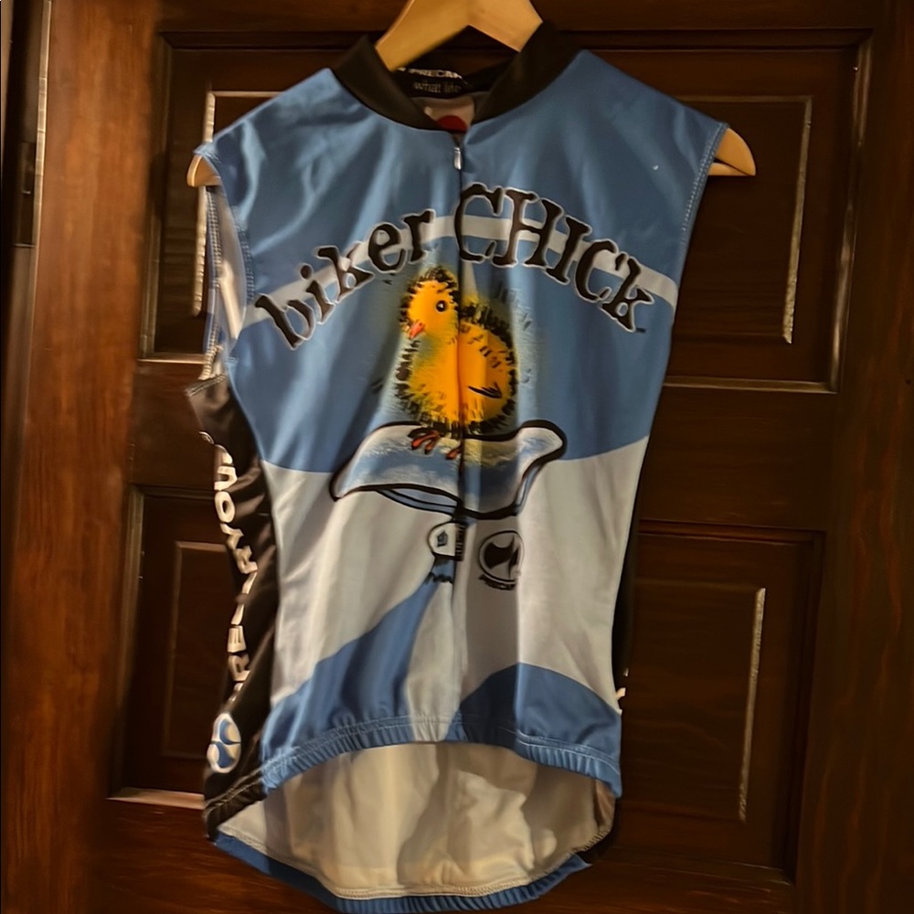 Blue Biker Chick Cycling Jersey